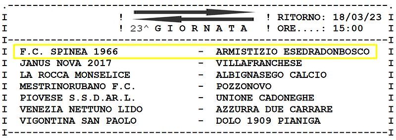 23^ Giornata Ritorno Armistizio Esedra don Bosco Padova Juniores Elite U19 Girone C SS 2022-2023 gare